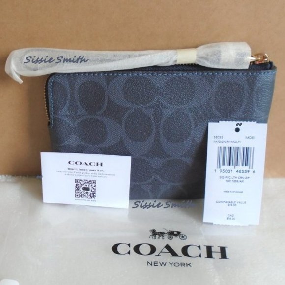 NWT Corner Zip Wristlet in Signature Canvas - Picture 3 of 4